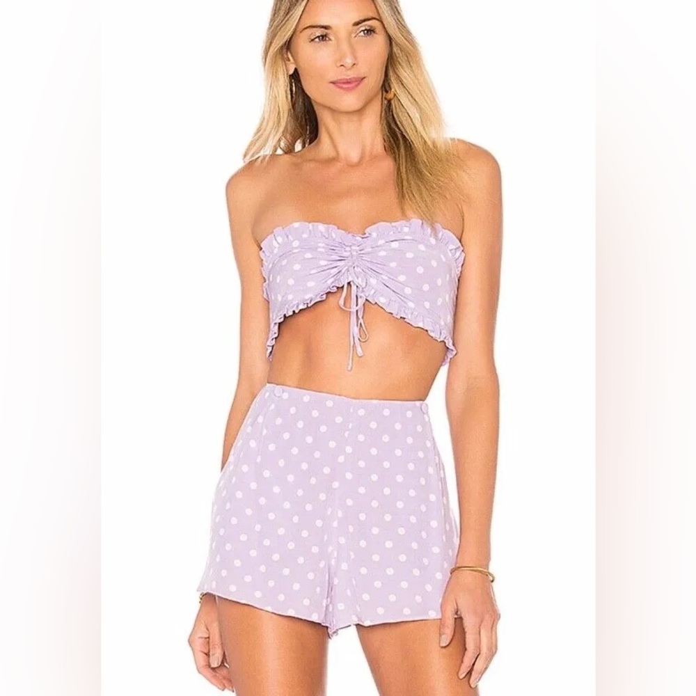 Privacy Please Set Purple Polka Dots Size XS